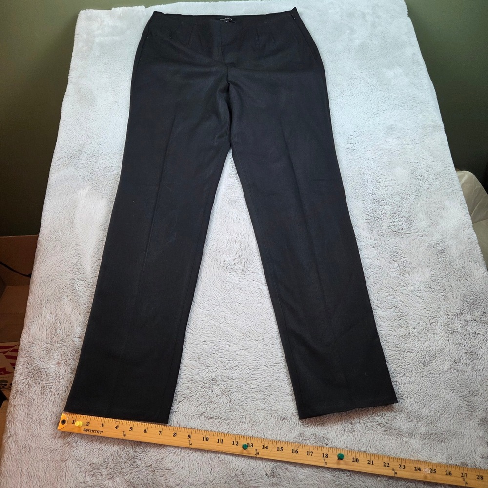 Talbots Dress Pants Womens Sz 10 Side Zip Straight Leg Career Trousers Black